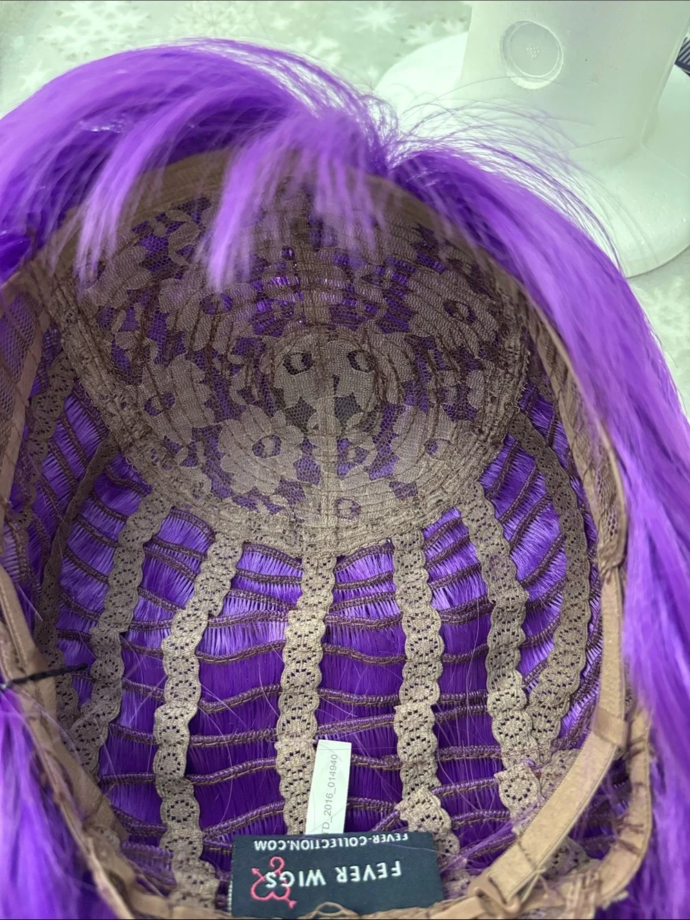 Sleek Purple Synthetic Bob Wig with Bangs - Women Hair Wig